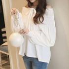 Long-sleeve Off Shoulder Chiffon Top