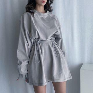 Long-sleeve A-line Sweatshirt Dress