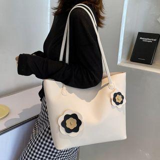 Faux Leather Flower Tata Bag