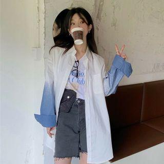 Tie-dye Long-sleeve Loose-fit Shirt