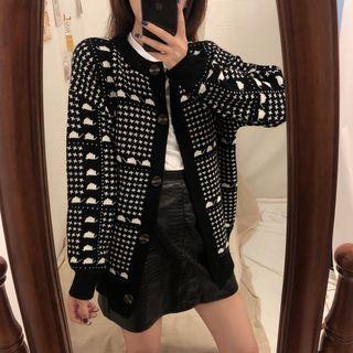 Patterned Cardigan Black & White - One Size