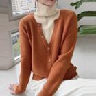 Mock Two-piece High-neck Lace Panel Fleece-lined  Knit Top