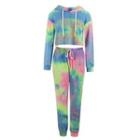 Set: Tie-dyed Hoodie + Straight-leg Jogger Sweatpants