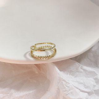 Layered Alloy Open Ring My30649 - Gold - One Size