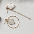 Non-matching Glaze Rhombus Dangle Earring