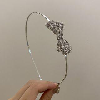 Bow Alloy Headband Silver - One Size