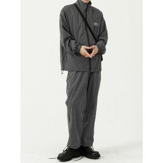 Plaid Zip-up Jacket / Harem Pants