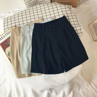 High Waist Plain Dress Shorts