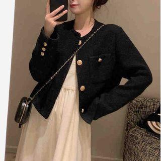 Spaghetti Strap Midi A-line Dress / Plain Jacket