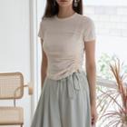 Drawstring Slim Cropped T-shirt