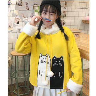 Cat Mock-neck Long-sleeve Sweatshirt