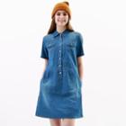 Short-sleeve Denim Shirtdress
