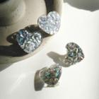 Iridescent Heart Earring / Clip-on Earring