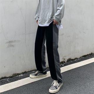 Drawstring-cuff Two-tone Pants