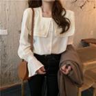 Lace Bell-sleeve Blouse As Figure - One Size