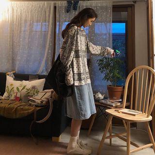 Paisley Patterned Long-sleeve Loose-fit T-shirt