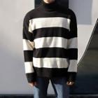Turtleneck Loose-fit Striped Sweater