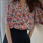 Elbow-sleeve Floral Shirt / Jumper Shorts
