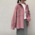 Long-sleeve Button-down Corduroy Shirt