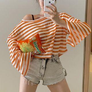 Striped Long-sleeve Oversize T-shirt
