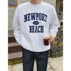 Drop-shoulder Letter Patched Sweatshirt