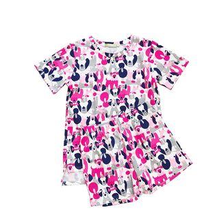 Set: Animal Print Short-sleeve T-shirt + Shorts