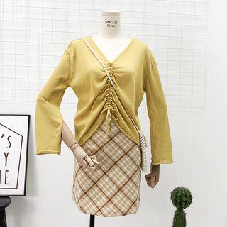 Loose-fit Drawstring Light Knit Top