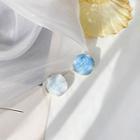 Glaze Disc Earring 1 Pair - Stud Earrings - Blue & Light Gray - One Size