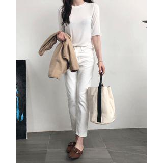 Tapered Cotton Chino Pants
