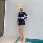 Two-tone Swimdress Set