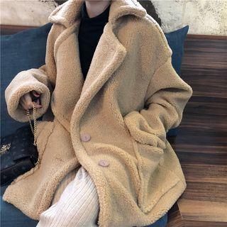 Notch-lapel Open-front Furry Jacket