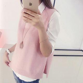 Side Slit Knit Vest