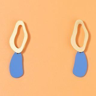 Alloy Dangle Earring 1 Pair - Drop Earring - Blue & Yellow - One Size