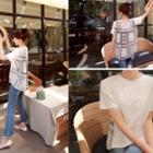 Pocket-detail Pattern-back Top