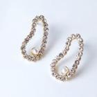 Faux Loop Pearl Earring A259 - 1 Pair - Gold & Silver - One Size