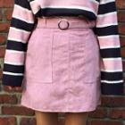 Buckled Waist Corduroy Skirt