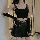 Cropped Camisole Top / Pleated Skirt / Gloves / Belt / Set