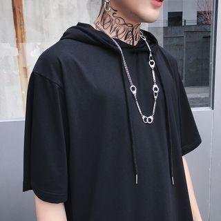 Mock Two-piece Elbow-sleeve Hoodie