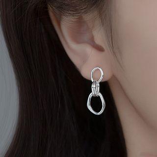 Irregular Sterling Silver Dangle Earring 1 Pair - Silver - One Size