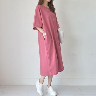 Short-sleeve Loose-fit Long T-shirt Dress