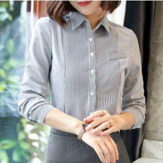 Pinstripe Shirt/ Pencil Skirt