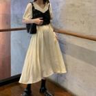 Short-sleeve Midi Dress / Crop Camisole Top
