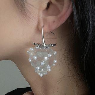 Strawberry Transparent Alloy Dangle Earring 1 Piece - 2248a - Strawberry - Transparent - White - One Size