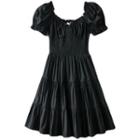 Puff-sleeve Smock Dress