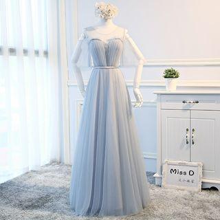 Sleeveless Bridesmaid A-line Evening Gown