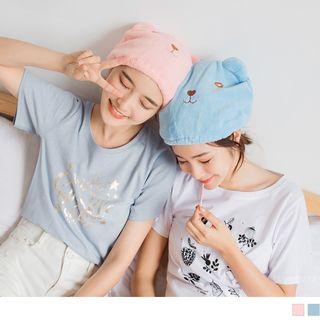 Bear Fleece Hair Drying Cap