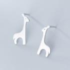 925 Sterling Silver Giraffe Earring 1 Pair - As Shown In Figure - One Size