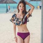 Set: Bikini Set + Off-shoulder Cropped Top