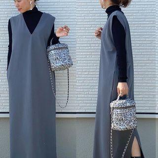 Reversible Maxi Shift Overall Dress