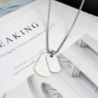 Tag Pendant Stainless Steel Necklace 1 Pc - Silver - One Size